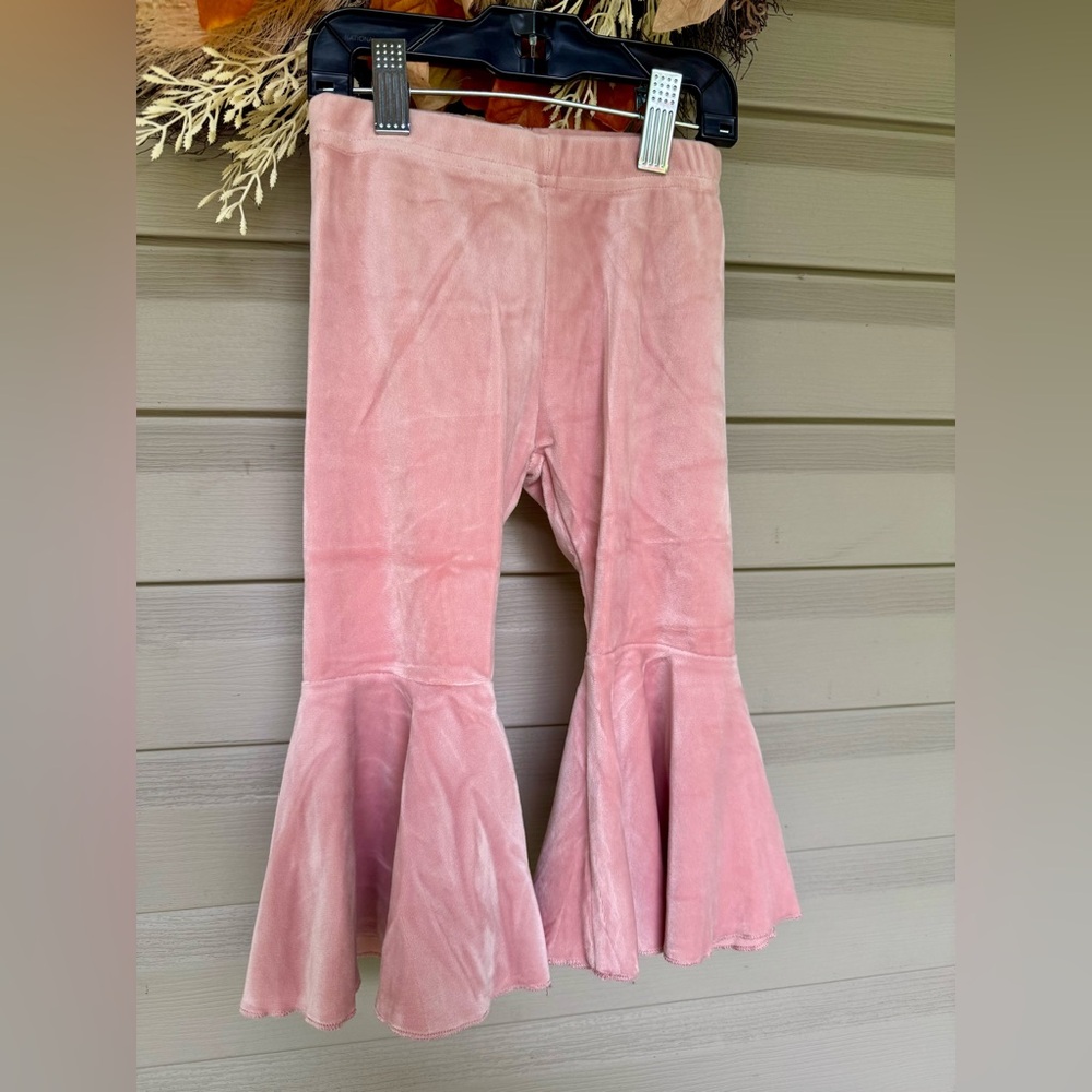 Pink Velour Bell Bottoms - Bailey’s Blossoms